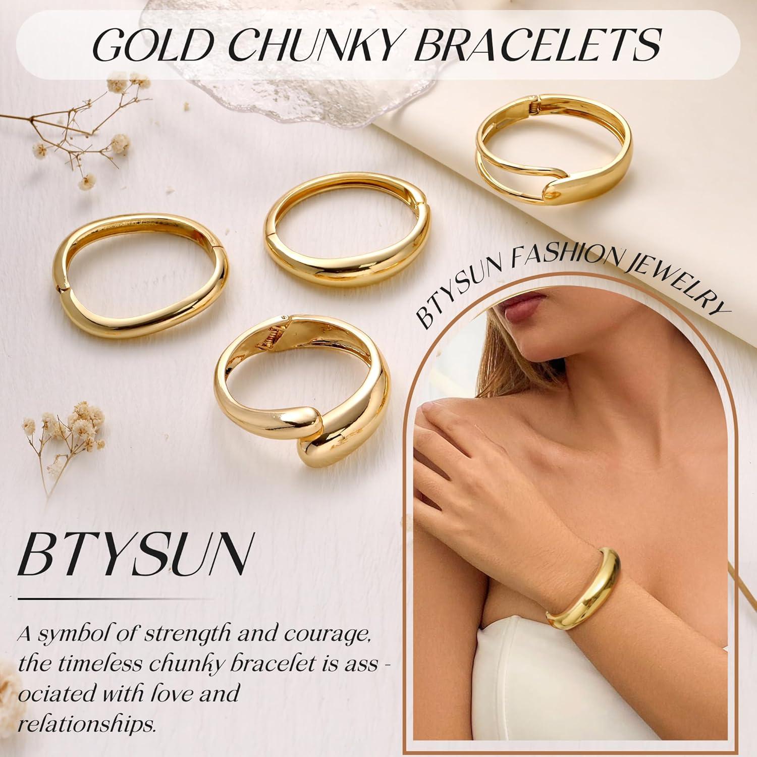 imageChunky Gold Bracelet Gold Cuff Bangle Bracelets for Women Non Tarnish Teen Girl Gifts Trendy Stuff Wide Hinged Irregular Twisted Bangle Christmas Stocking Stuffers Minimalist Birthday Anniversary JewelryIrregular Bangle