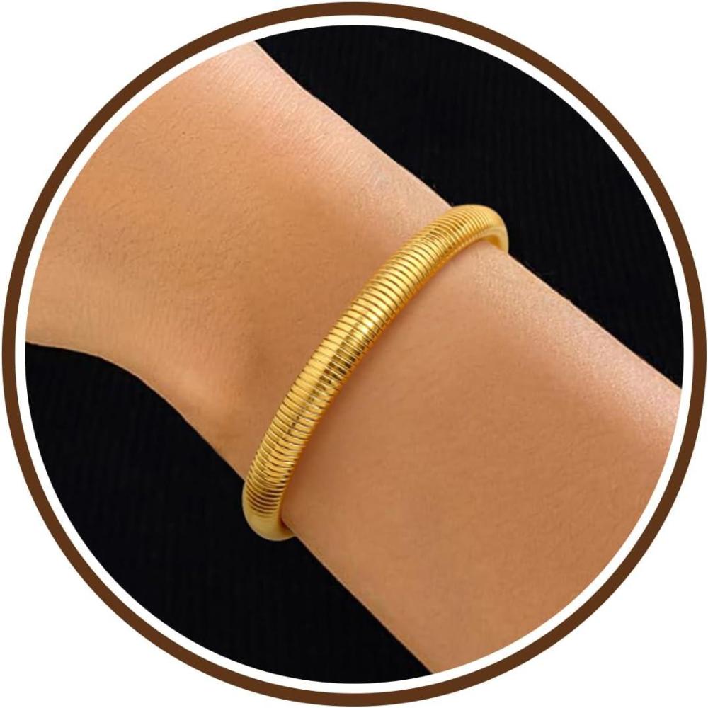 imageChunky Gold Bracelet Gold Cuff Bangle Bracelets for Women Non Tarnish Teen Girl Gifts Trendy Stuff Wide Hinged Irregular Twisted Bangle Christmas Stocking Stuffers Minimalist Birthday Anniversary JewelryStretch