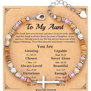 Cross Bracelet for Women, Christian Gifts for Women Valentines Day Gifts for Her Easter Basket Stuffers for Teens Beaded Bracelets Adjustable Faith Religious Confirmation Communion Bracelet for Best Friend Daughter Mom Faith Birthday Anniversary Jewelry(Colorful)