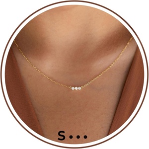 Gold Initial Necklace for Women, Dainty Gold Necklace with Morse Code Initial Necklaces for Women Trendy Letter Necklace with A-Z Crystal Choker Stocking Stuffers for Teen Birthday Christmas Jewelry(S)