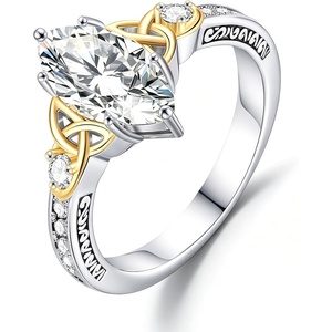 Btysun Promise Rings for Her Engagement Rings for Women Marquise Wedding Gifts Trendy Stuff Witches Knot Band White Gold Ring Non Tarnish Waterproof 2CT Cubic Zirconia Ring Size 4-10