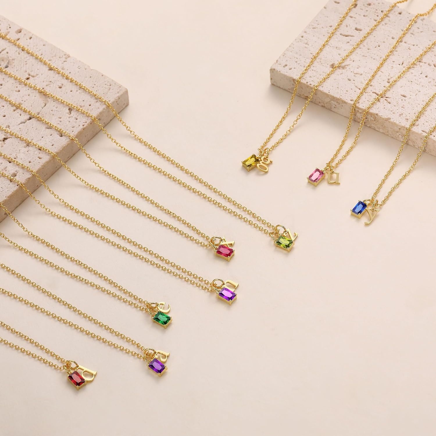 image:imageBtysun Birthstone Necklace for Women Birthday Gifts for Teen 14K Filled Gold Initial Necklace Initial AZ Birthstone Pendant Necklace Mom Birthday Gifts Valentines Day Gift for Girlfriend Her04AprCrystal