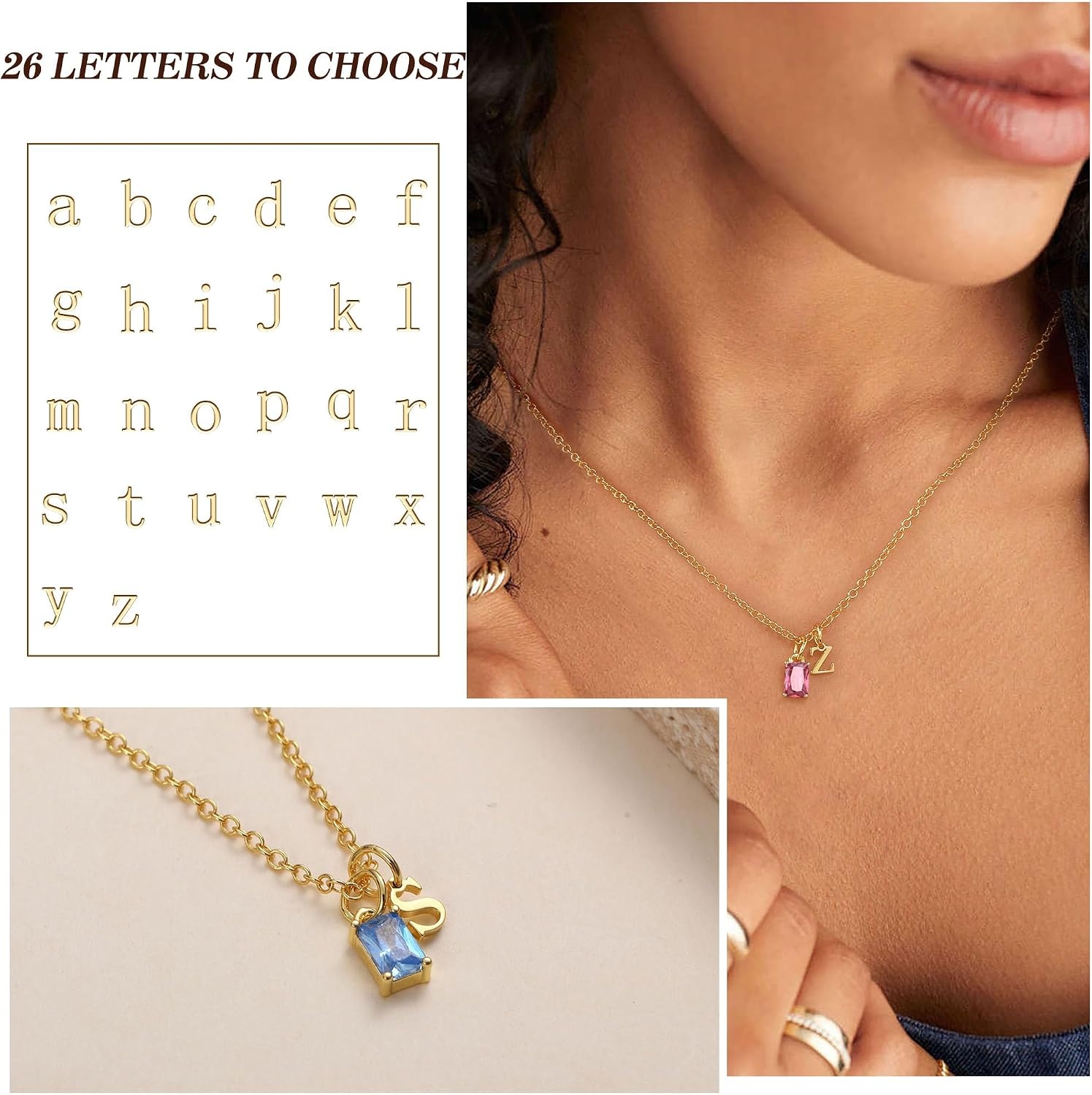 image:imageBtysun Birthstone Necklace for Women Birthday Gifts for Teen 14K Filled Gold Initial Necklace Initial AZ Birthstone Pendant Necklace Mom Birthday Gifts Valentines Day Gift for Girlfriend Her02FebAmethyst