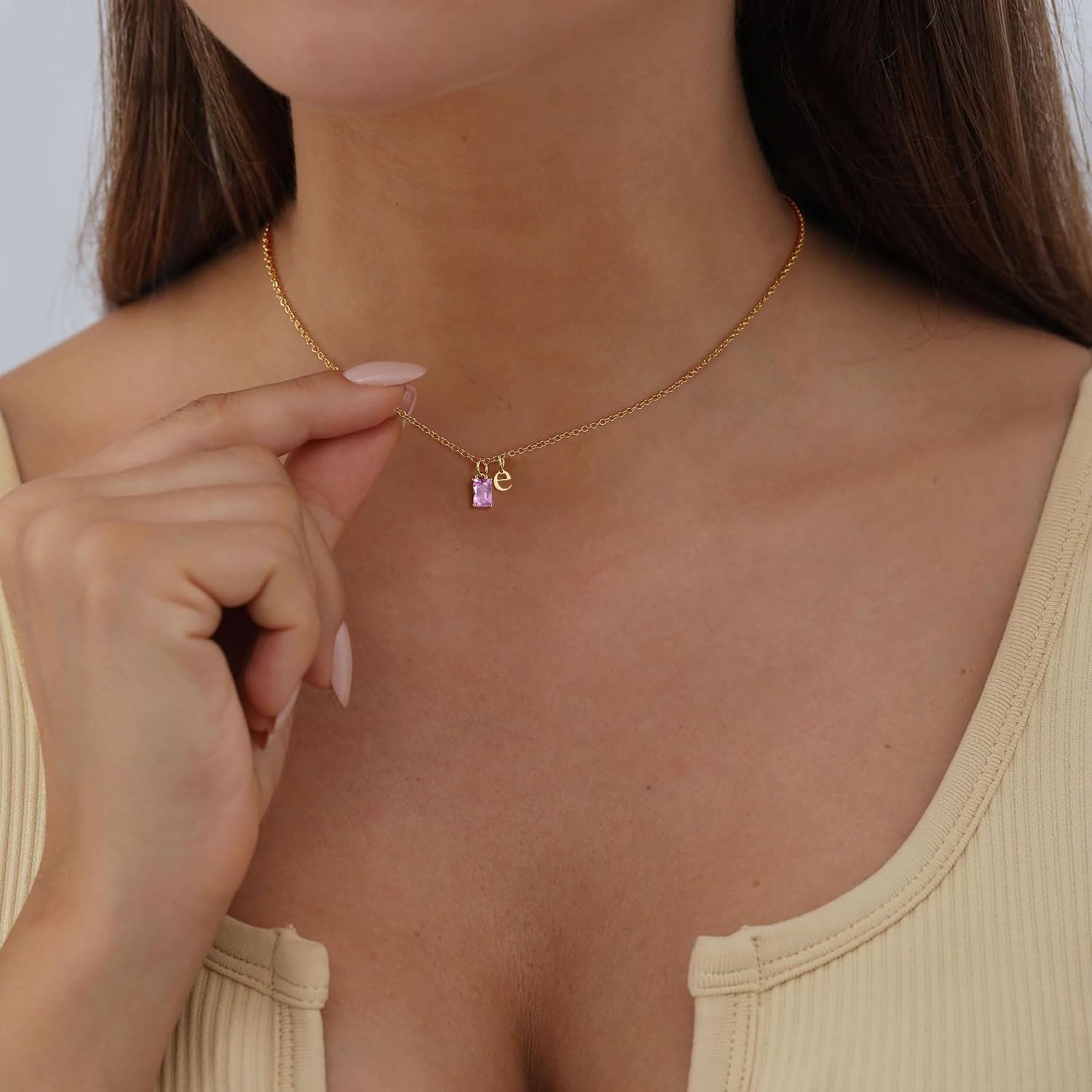 image:imageBtysun Birthstone Necklace for Women Birthday Gifts for Teen 14K Filled Gold Initial Necklace Initial AZ Birthstone Pendant Necklace Mom Birthday Gifts Valentines Day Gift for Girlfriend Her06JunAlexandrite