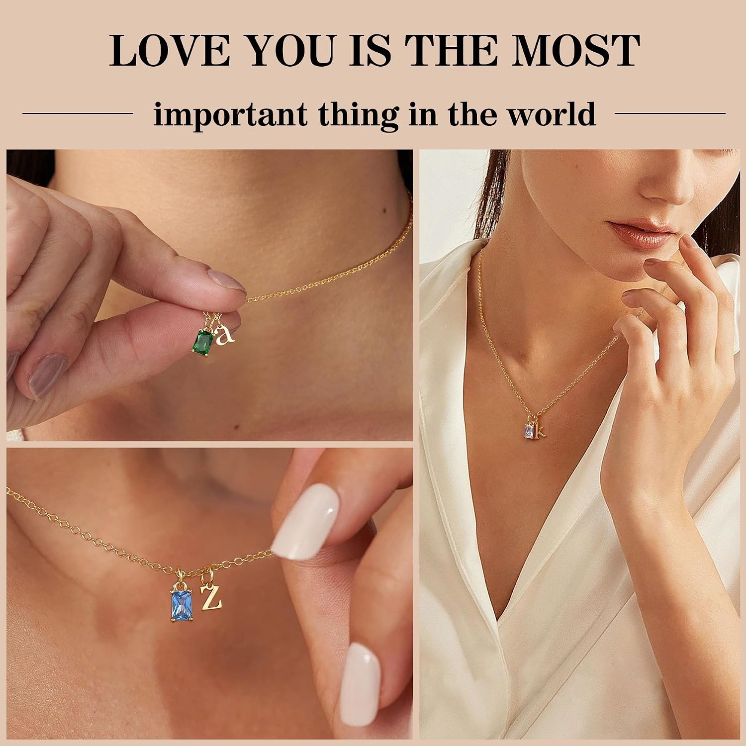 image:imageBtysun Birthstone Necklace for Women Birthday Gifts for Teen 14K Filled Gold Initial Necklace Initial AZ Birthstone Pendant Necklace Mom Birthday Gifts Valentines Day Gift for Girlfriend Her03MarAquamarine