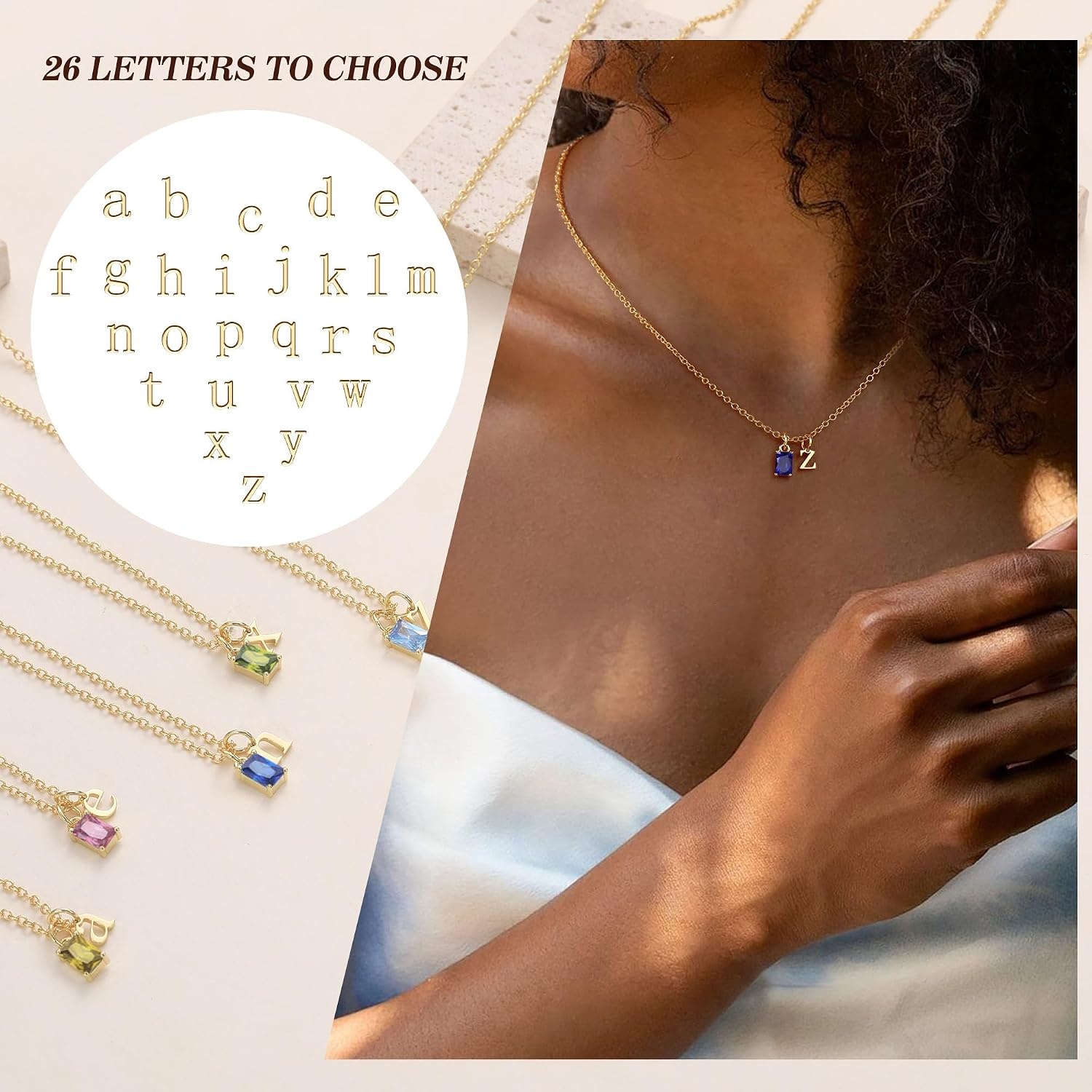 image:imageBtysun Birthstone Necklace for Women Birthday Gifts for Teen 14K Filled Gold Initial Necklace Initial AZ Birthstone Pendant Necklace Mom Birthday Gifts Valentines Day Gift for Girlfriend Her07JulRuby