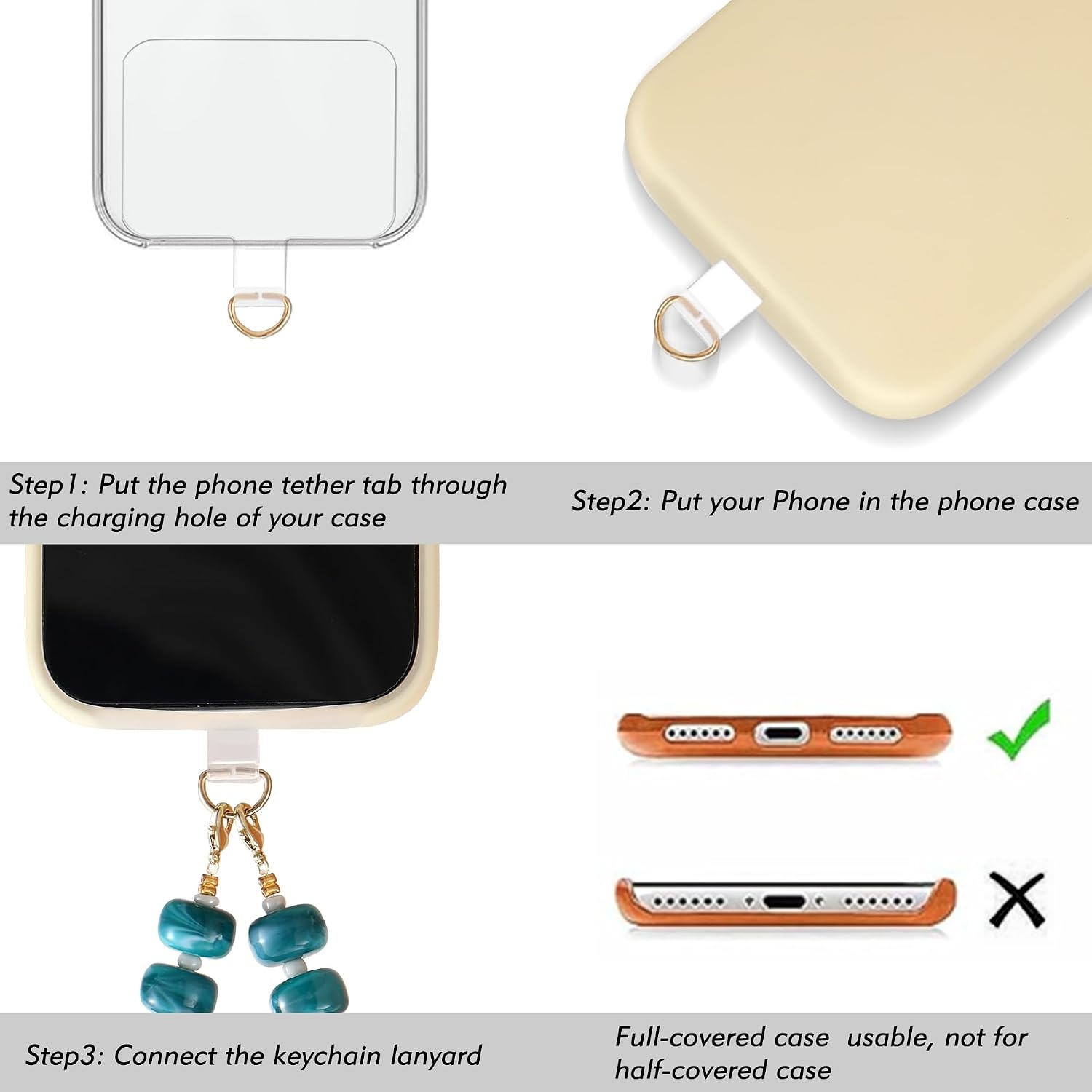 image:imageBtysun Phone Wrist Strap Beaded Cell Phone Lanyard with Tether Tab Anti Theft Cellphone Wrist Strap Detachable Y2K Camera Iphone Accessories Gifts for Women Daughter SisterColorful 5