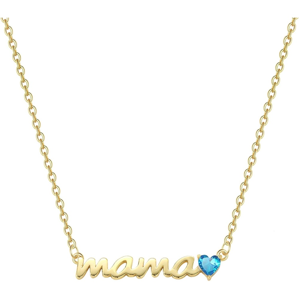 image:imageBtysun Birthday Gifts for Mom Birthstone Necklace for Mom 14K Gold Plated Mama Necklace Trendy Stocking Stuffers for Her Christmas Brithday Jewelry Gifts for Moms Mothers Mother in Law12DecBlue Zircon