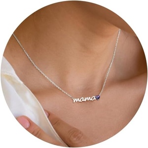 Btysun Birthday Gifts for Mom, Birthstone Necklace for Mom 14K Gold Plated Mama Necklace Trendy Stocking Stuffers for Her Christmas Brithday Jewelry Gifts for Moms Mothers Mother in Law(02a-Feb-Amethyst)