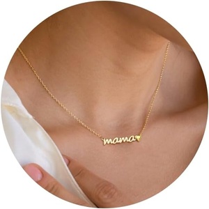 Btysun Birthday Gifts for Mom, Birthstone Necklace for Mom 14K Gold Plated Mama Necklace Trendy Stocking Stuffers for Her Christmas Brithday Jewelry Gifts for Moms Mothers Mother in Law(11-Nov-Citrine)