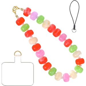 Btysun Phone Wrist Strap, Beaded Cell Phone Lanyard with Tether Tab Anti Theft Cellphone Wrist Strap Detachable Y2K Camera Iphone Accessories Gifts for Women Daughter Sister(Colorful 5)